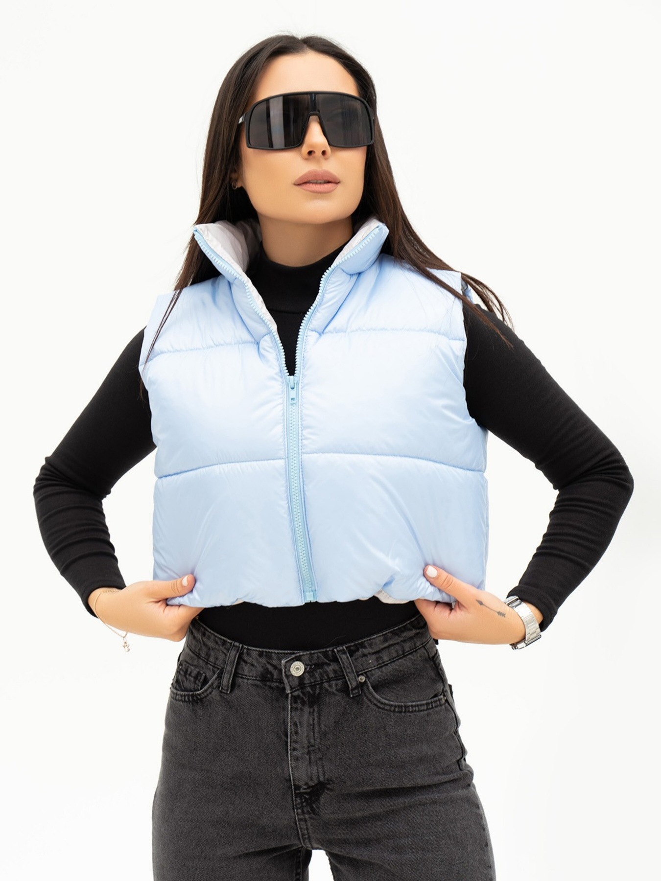 Утеплений жилет ISSA Plus модель SA-441_lightblue Фото