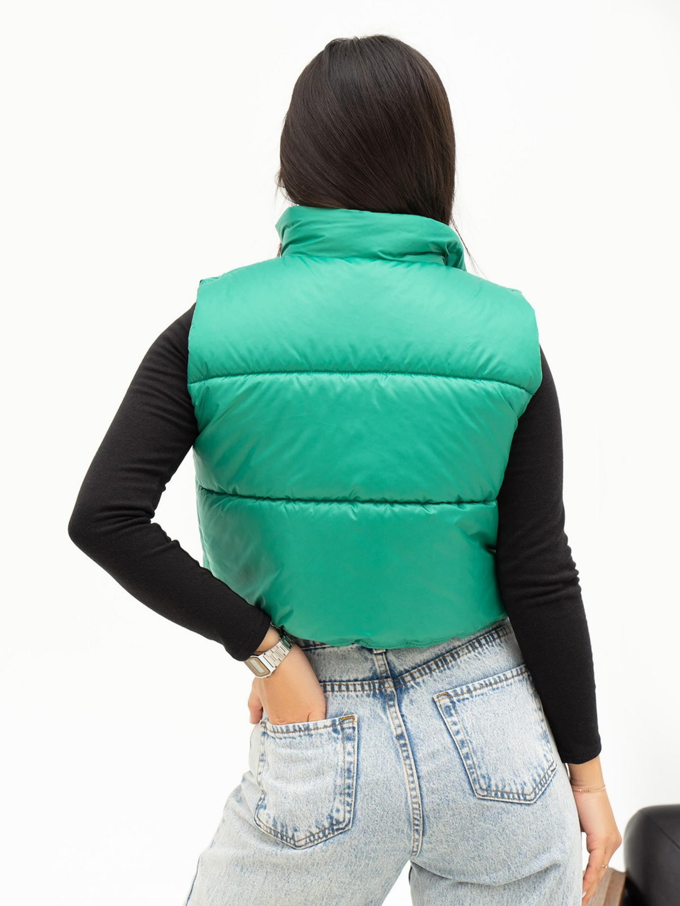 Утеплений жилет ISSA Plus модель SA-441_green Утеплений жилет ISSA Plus модель SA-441_green Фото