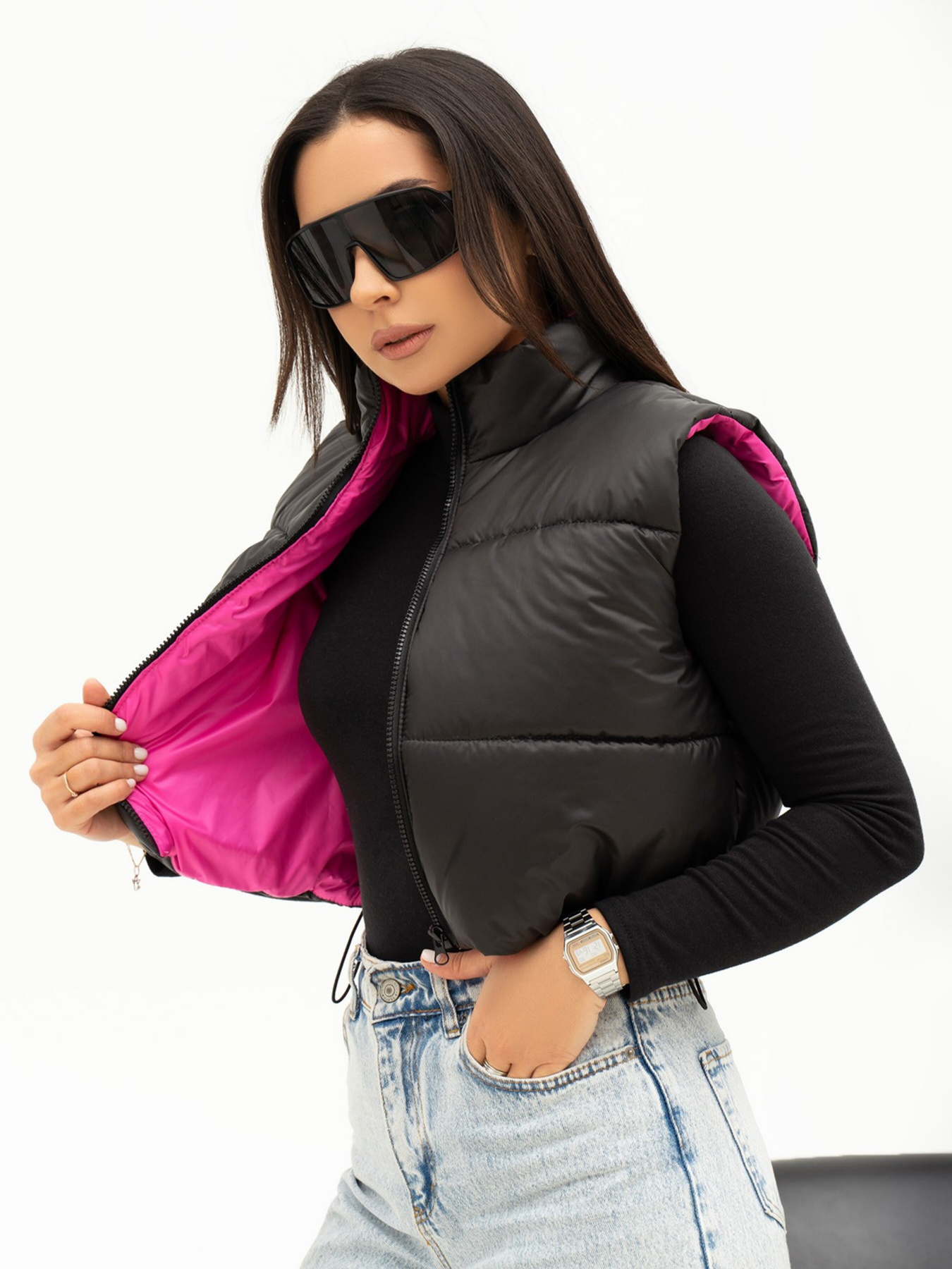 Жилет с утеплителем ISSA Plus модель SA-441_blackpink Фото