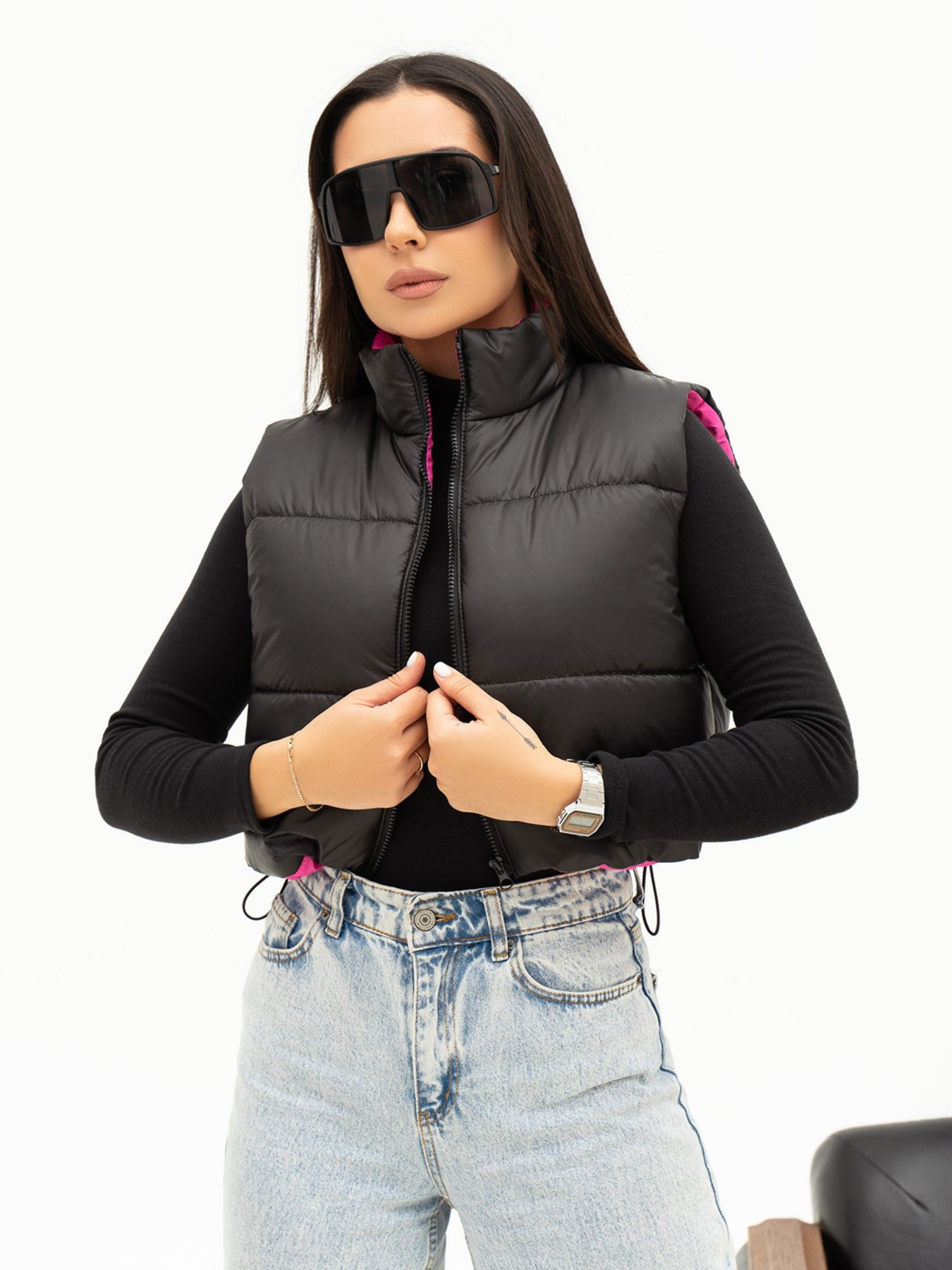 Жилет с утеплителем ISSA Plus модель SA-441_blackpink Фото