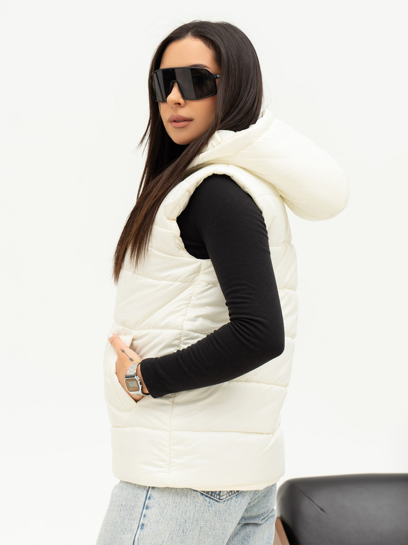 Жилет с утеплителем ISSA Plus модель SA-442_milky Фото