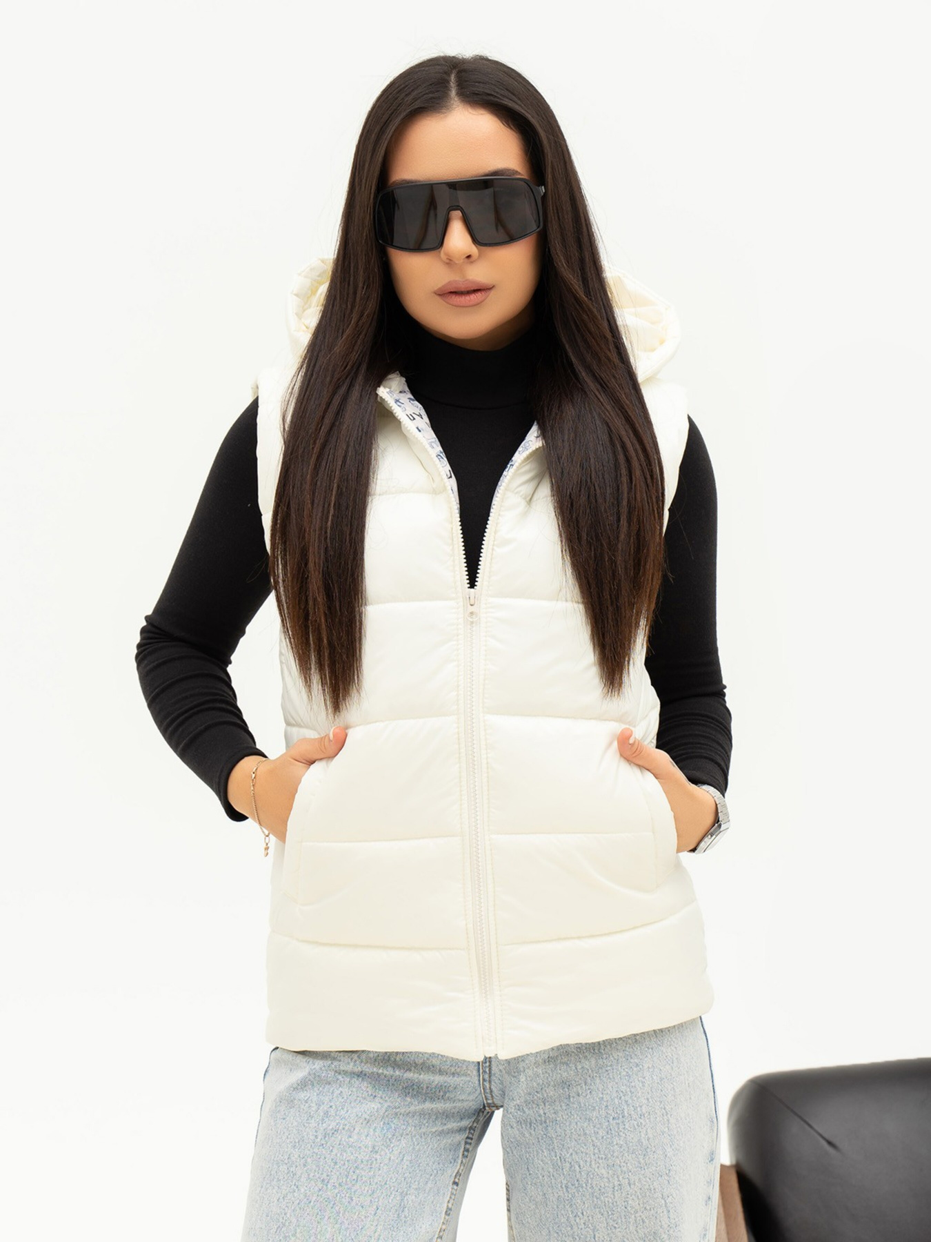 Утеплений жилет ISSA Plus модель SA-442_milky Фото