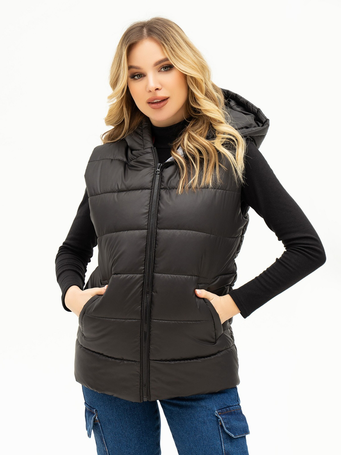 Утеплений жилет ISSA Plus модель SA-442_black Утеплений жилет ISSA Plus модель SA-442_black Фото