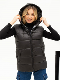 Утеплений жилет ISSA Plus модель SA-442_black Утеплений жилет ISSA Plus модель SA-442_black Фото