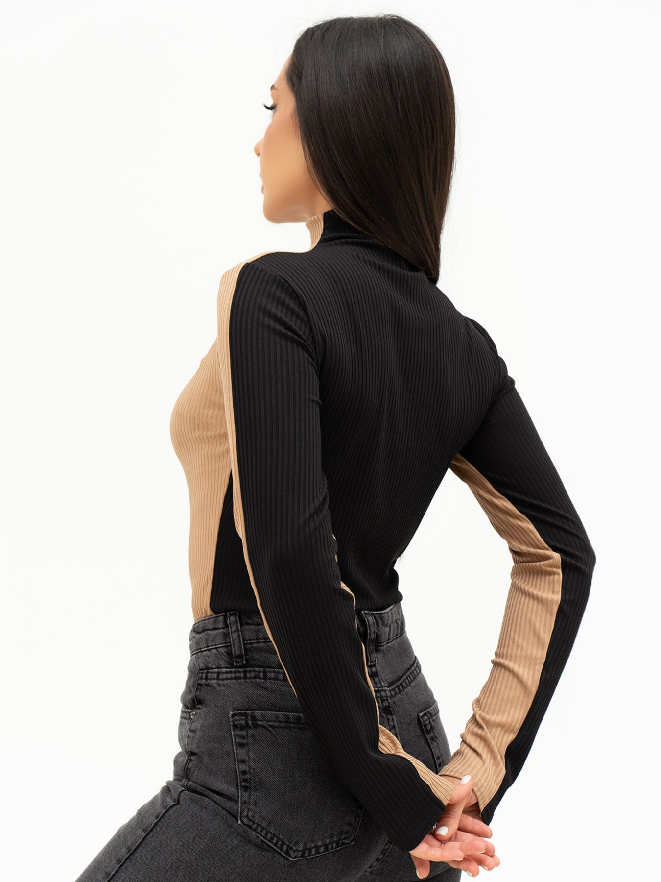 Водолазка ISSA Plus модель SA-450_blackbeige Фото