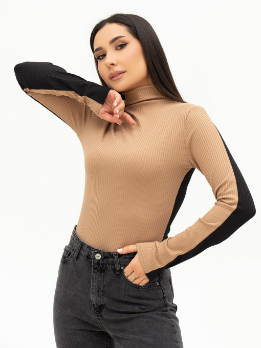 Водолазка ISSA Plus модель SA-450_blackbeige Фото