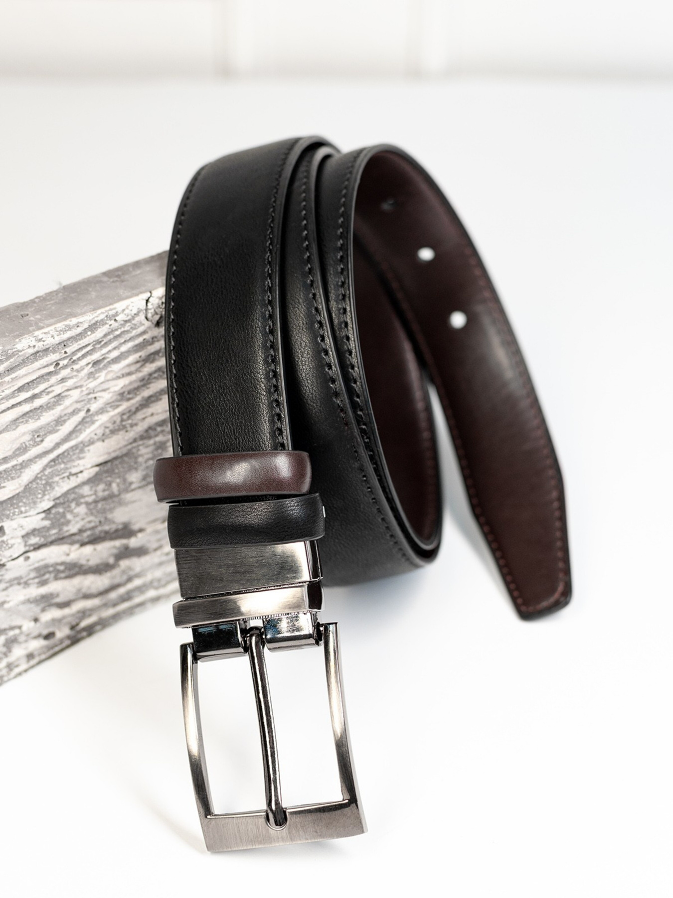 Ремень ISSA Plus модель R1-129_blackbrown Фото