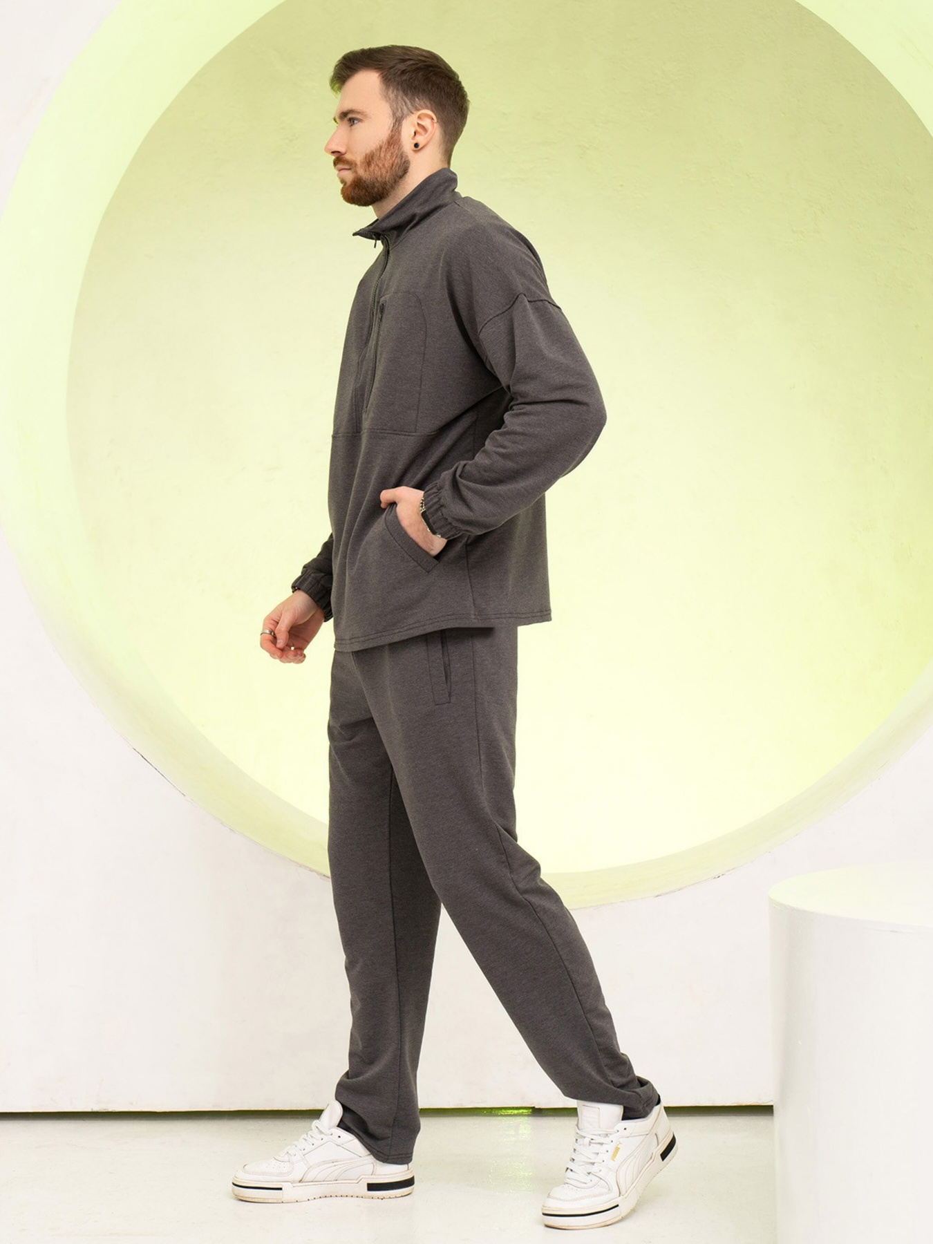 Спортивний костюм ISSA Plus модель GN-517_darkgray Спортивний костюм ISSA Plus модель GN-517_darkgray Фото