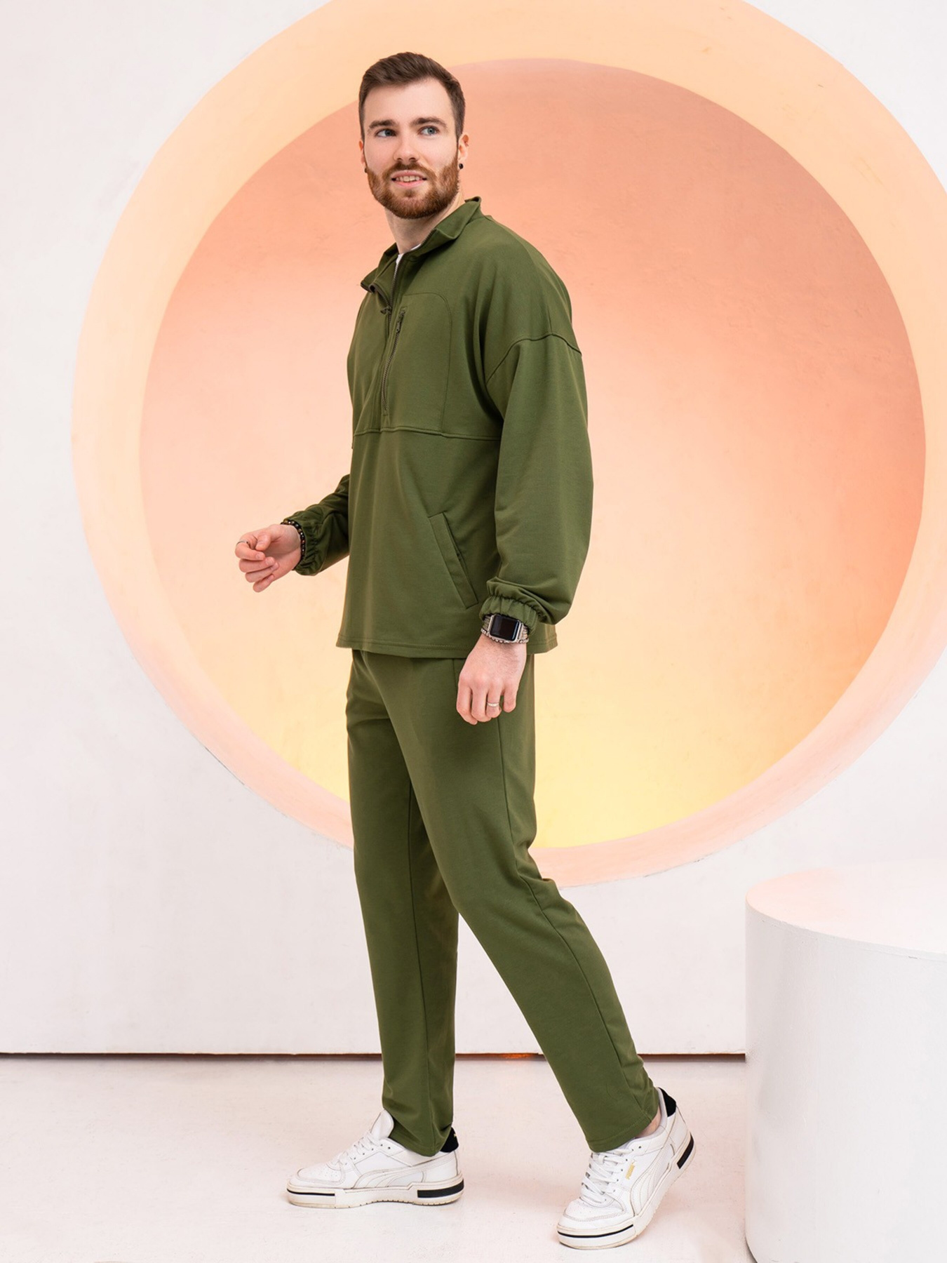 Спортивний костюм ISSA Plus модель GN-517_khaki Спортивний костюм ISSA Plus модель GN-517_khaki Фото