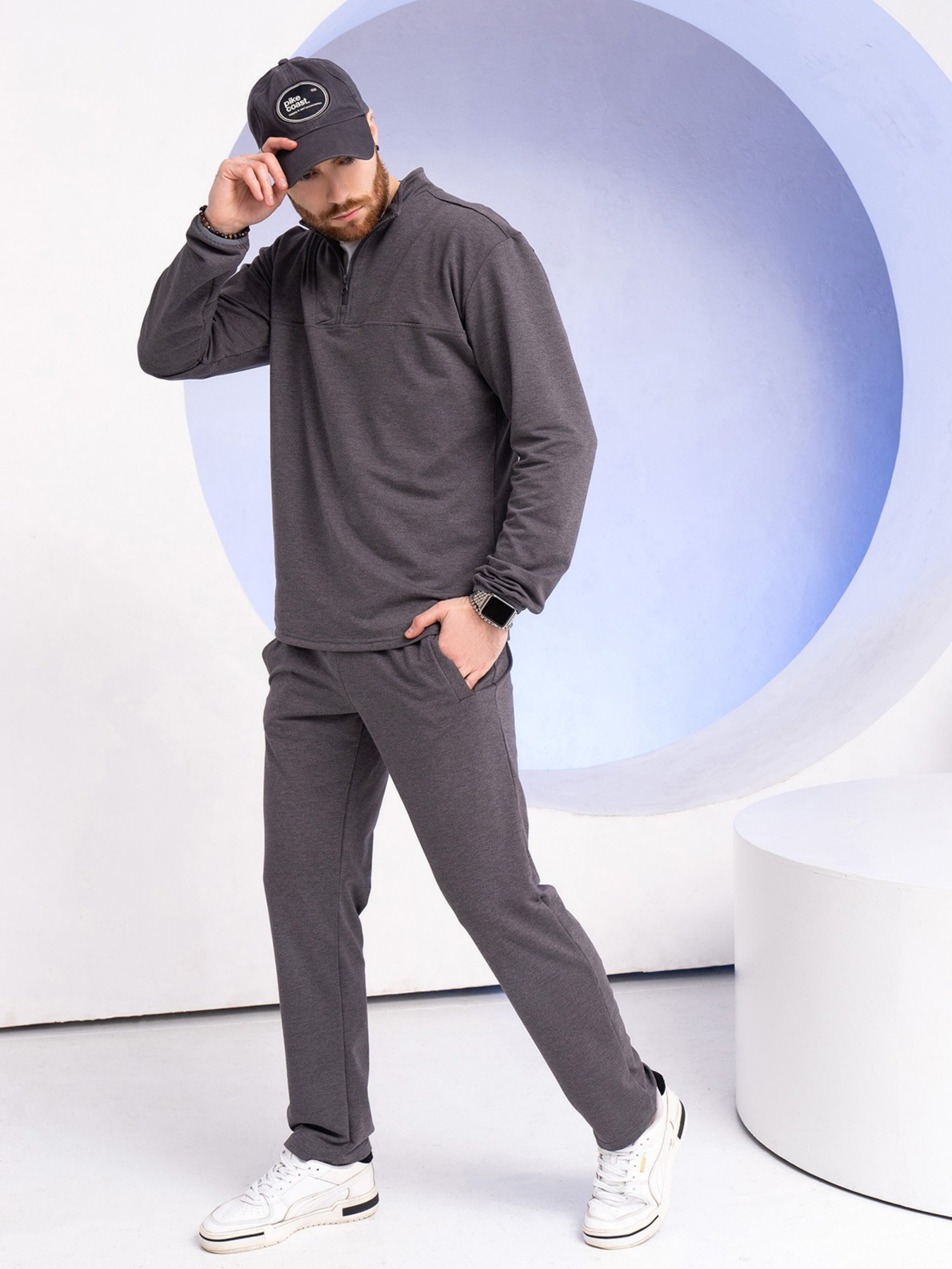 Спортивний костюм ISSA Plus модель GN-521_darkgray Фото