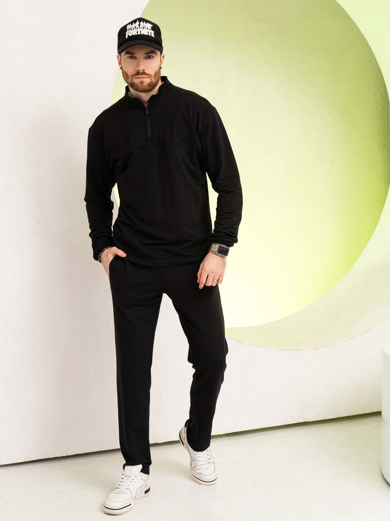 Спортивний костюм ISSA Plus модель GN-521_black Спортивний костюм ISSA Plus модель GN-521_black Фото