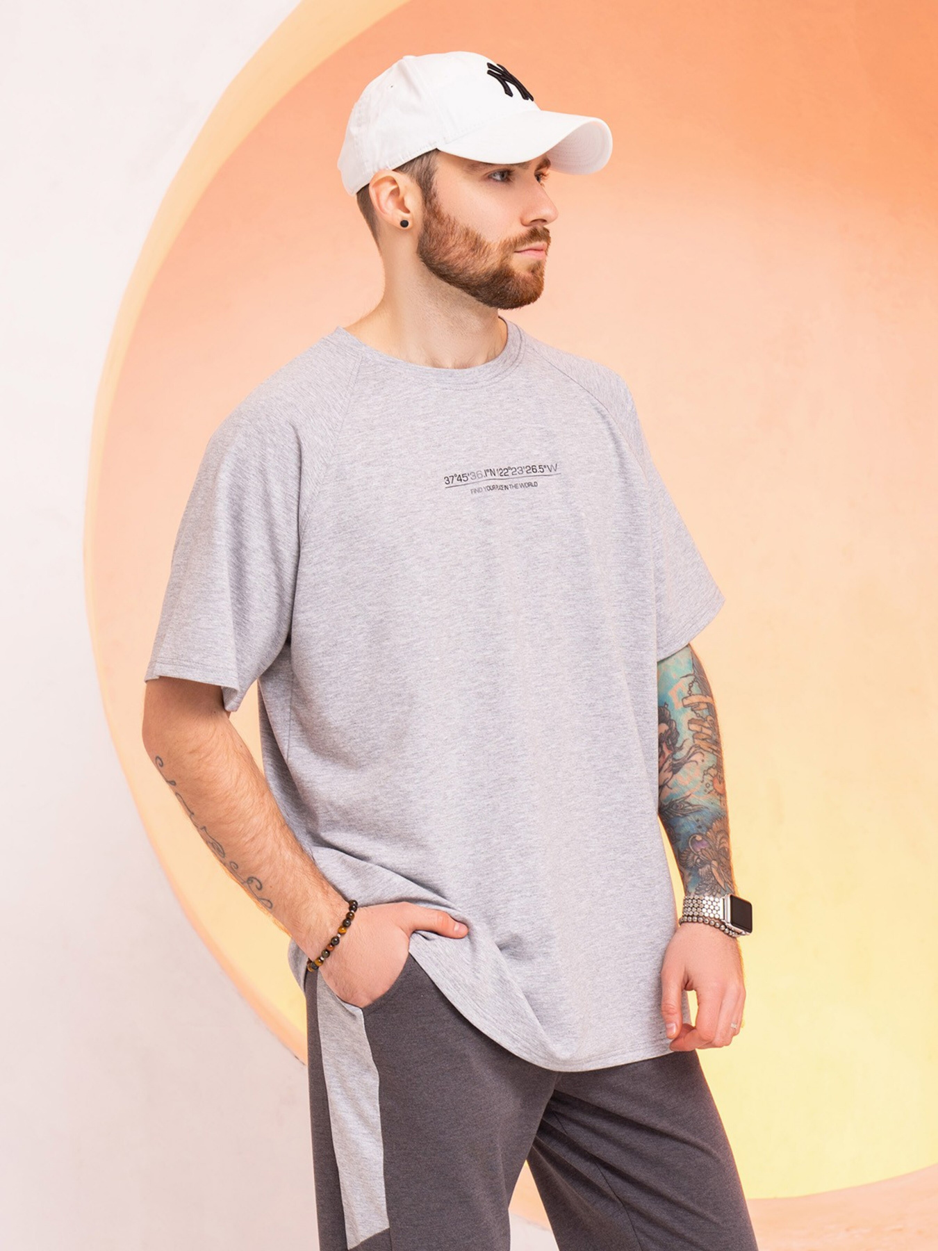 Футболка ISSA Plus модель GN-522_lightgray Футболка ISSA Plus модель GN-522_lightgray Фото