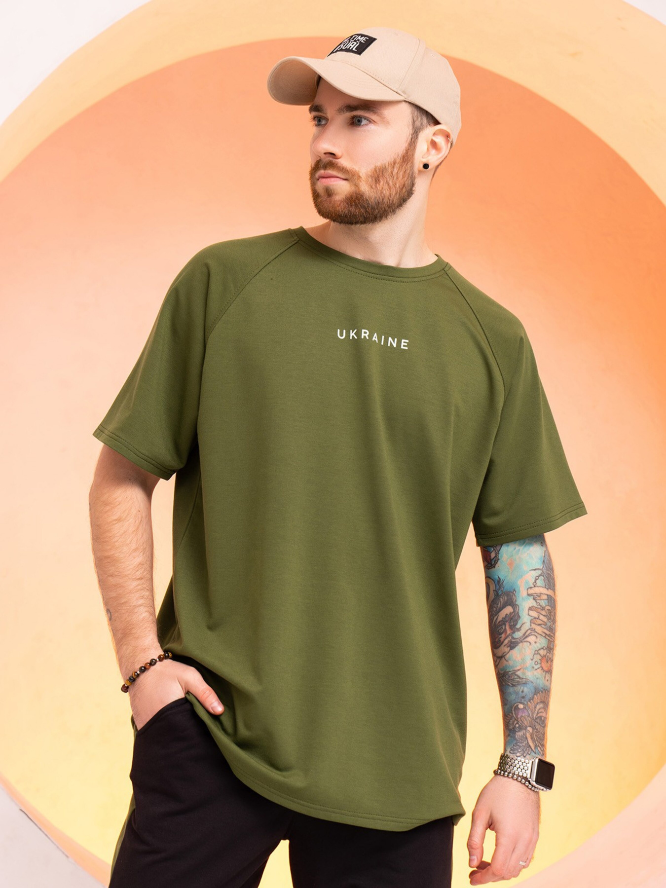 Футболка ISSA Plus модель GN-523_khaki Фото