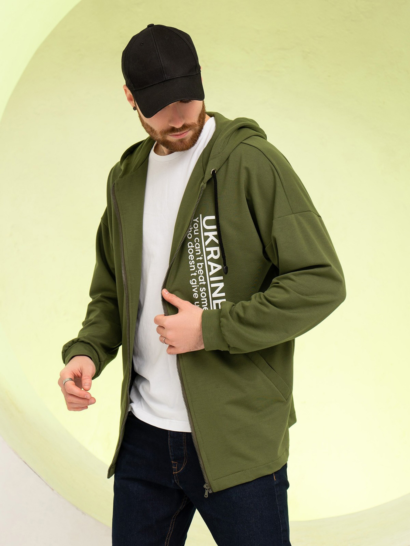 Кофта ISSA Plus модель GN-528_khaki Кофта ISSA Plus модель GN-528_khaki Фото