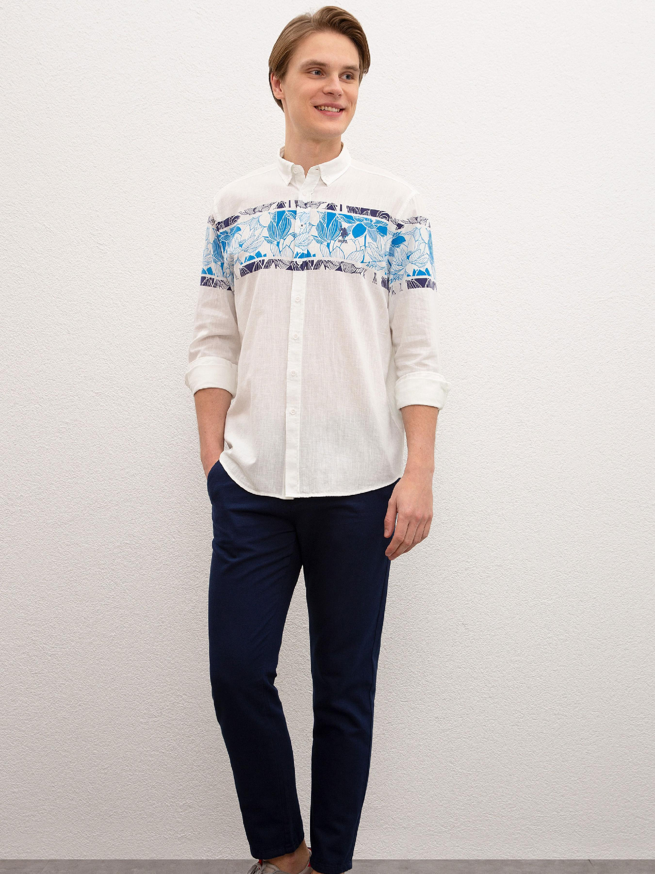 Рубашка US Polo модель G081SZ004.000.978230.VR077 Фото