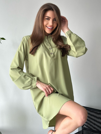 Сукня міні ISSA Plus модель 12466_olive - фото