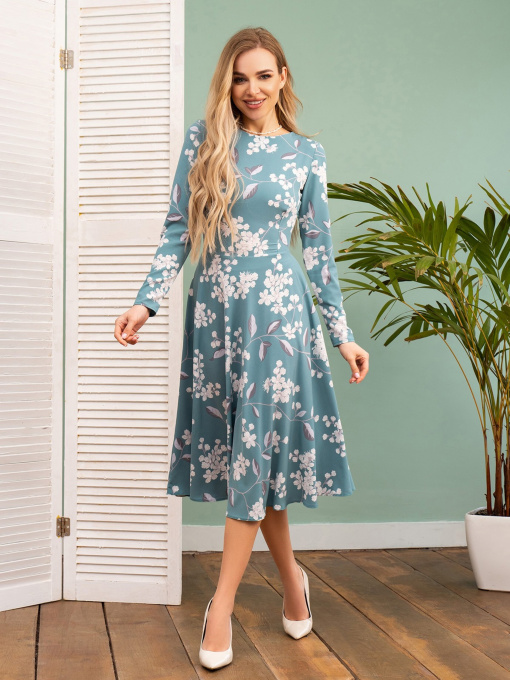 Сукня міді ISSA Plus модель 13477_turquoise Фото