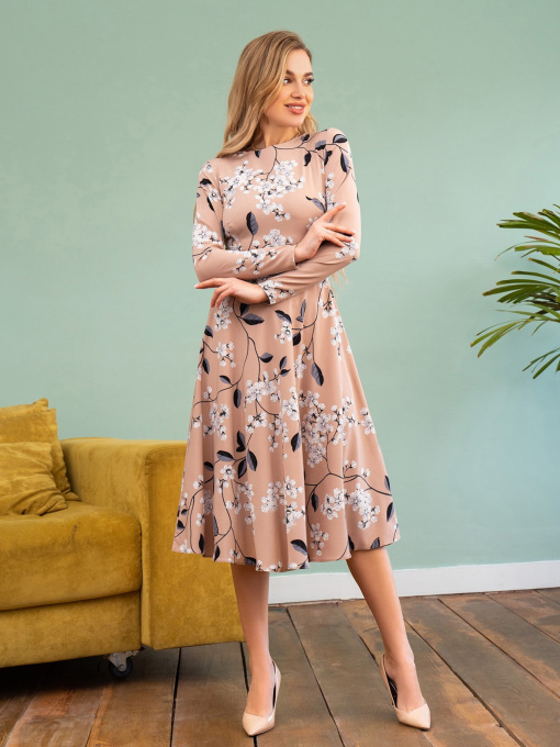 Платье миди ISSA Plus модель 13477_brown Фото