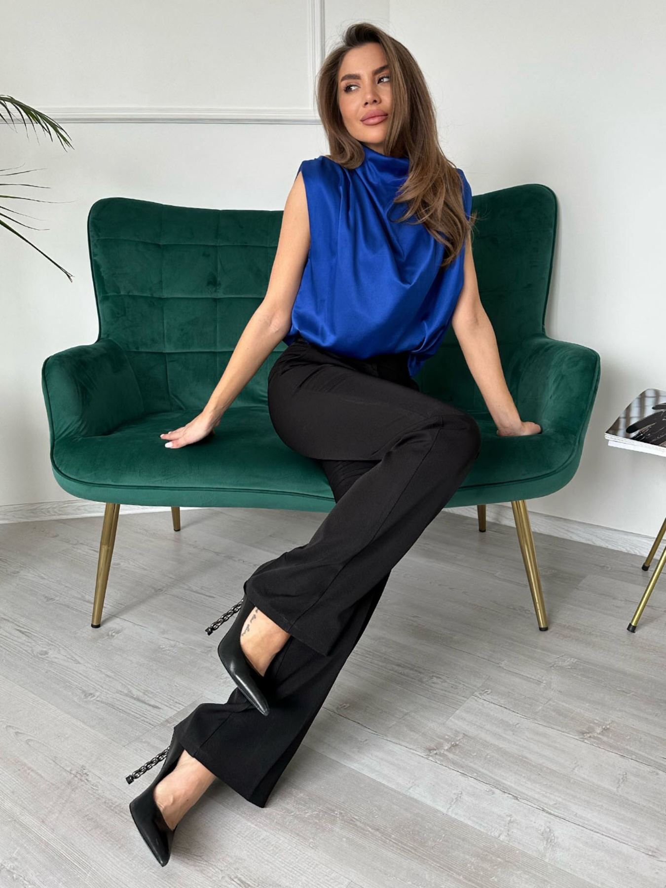 Блуза ISSA Plus модель 13715_blue Блуза ISSA Plus модель 13715_blue Фото