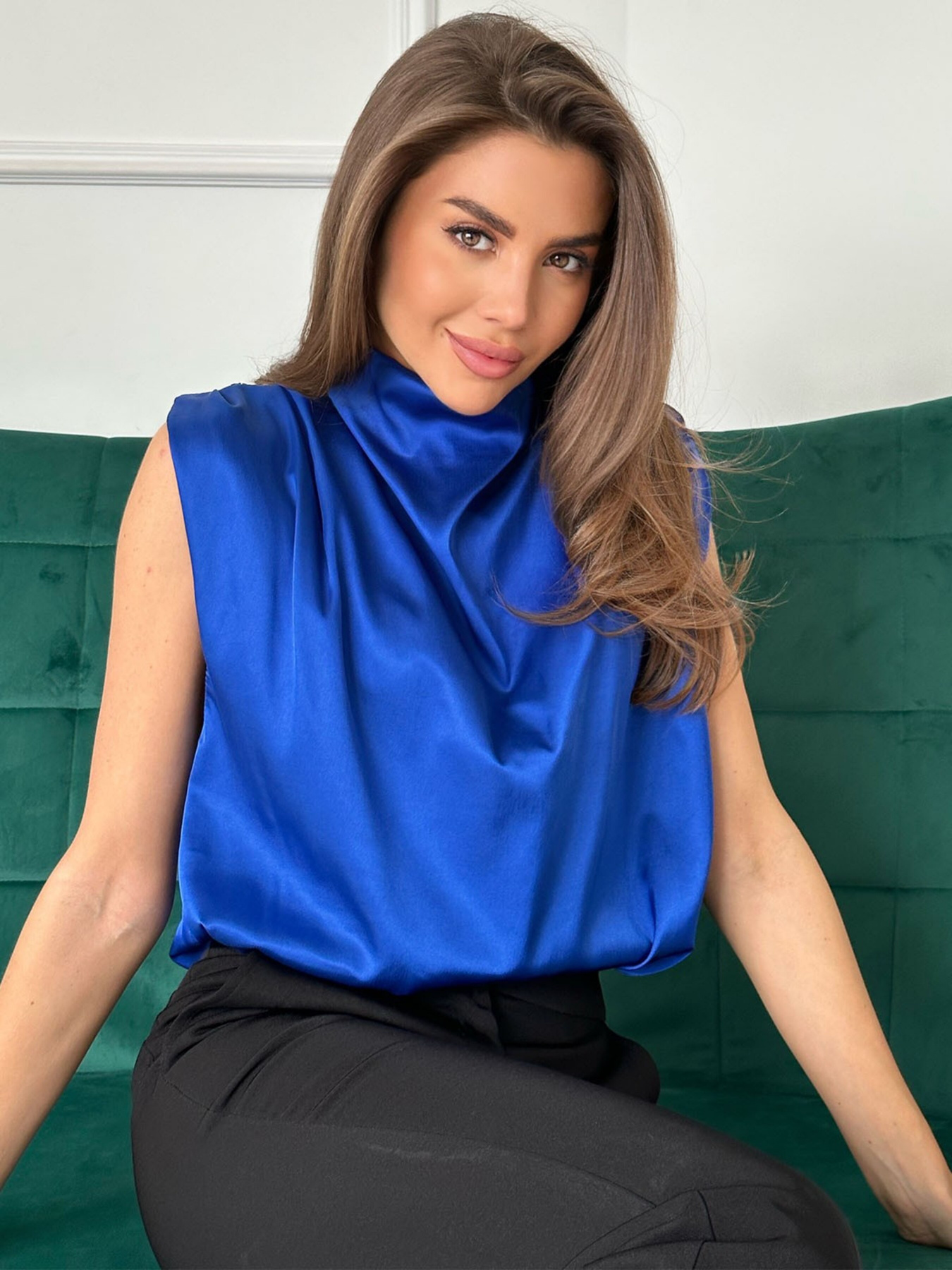 Блуза ISSA Plus модель 13715_blue Блуза ISSA Plus модель 13715_blue Фото