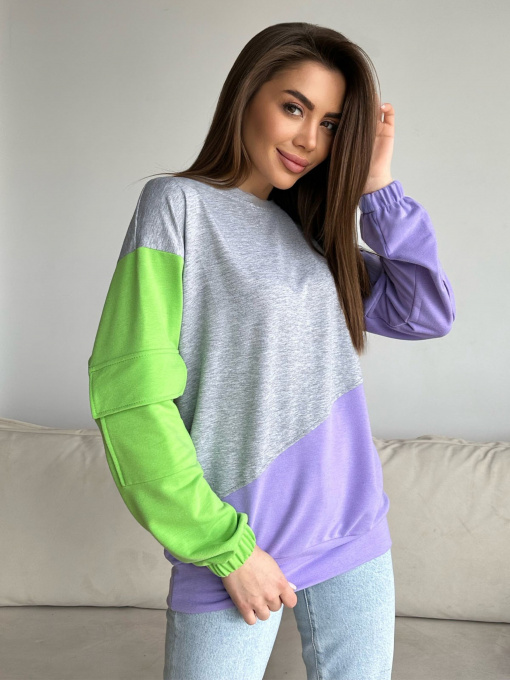 Свитшот ISSA Plus модель 13717_lilaclightgreen Фото