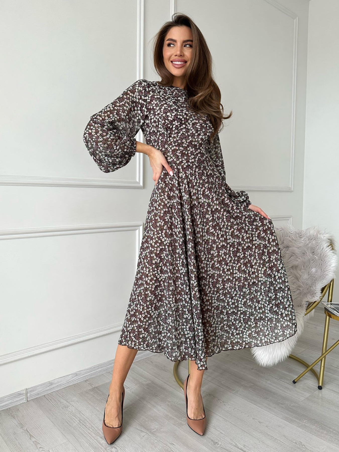 Платье миди ISSA Plus модель 13721_multicolor Фото