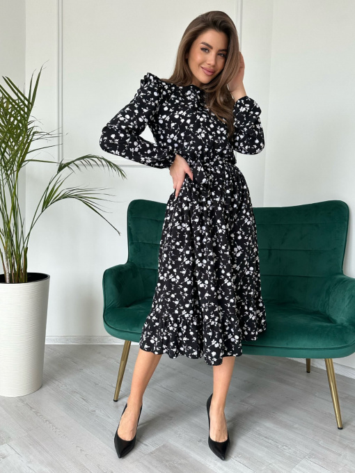 Платье миди ISSA Plus модель 13723_black Фото