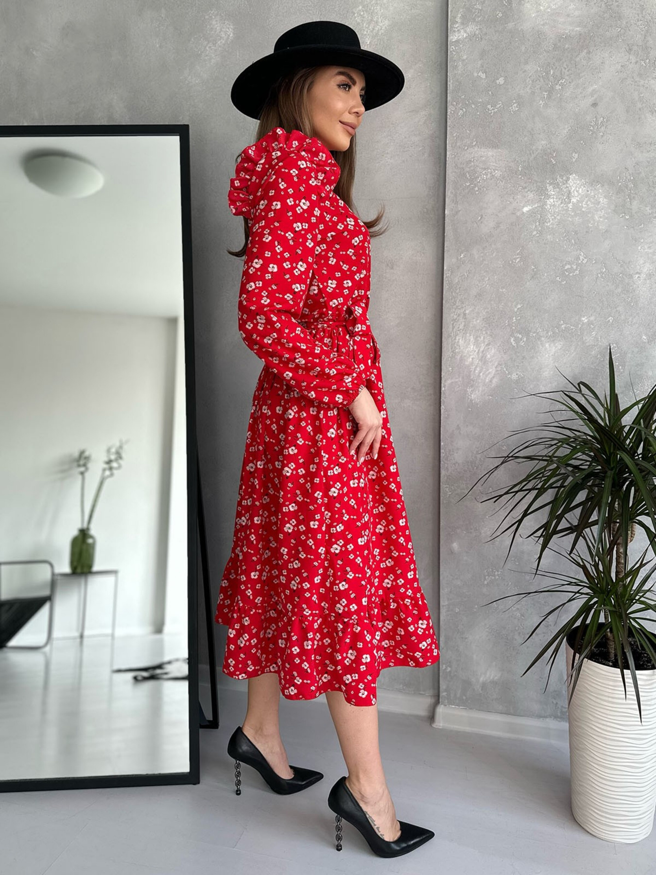 Сукня міді ISSA Plus модель 13724_red Фото