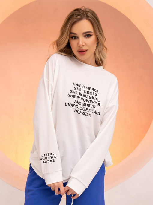 Свитшот ISSA Plus модель 13733_milky Фото