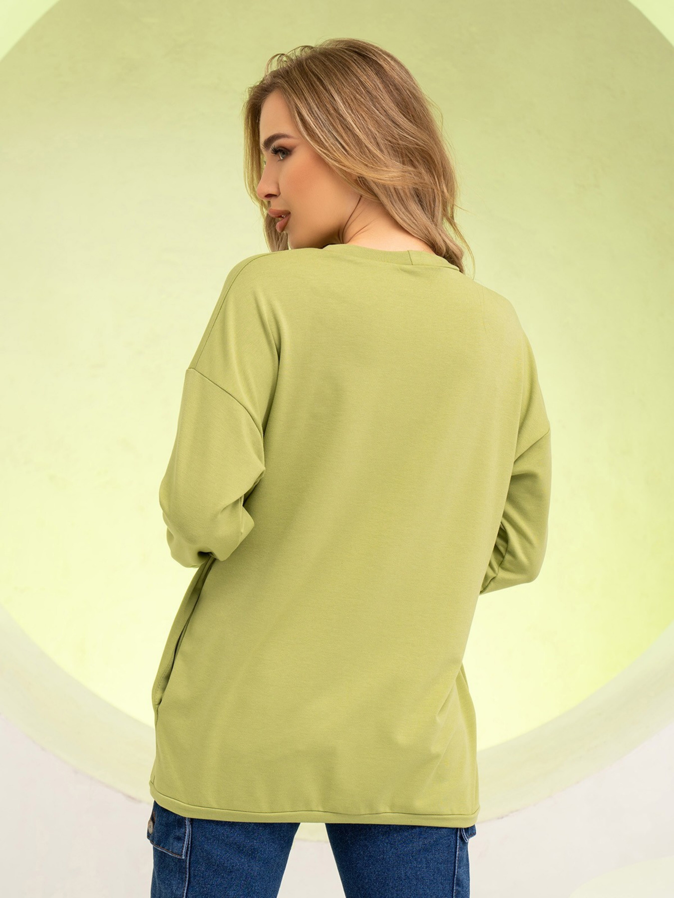 Світшот ISSA Plus модель 13734_olive Фото