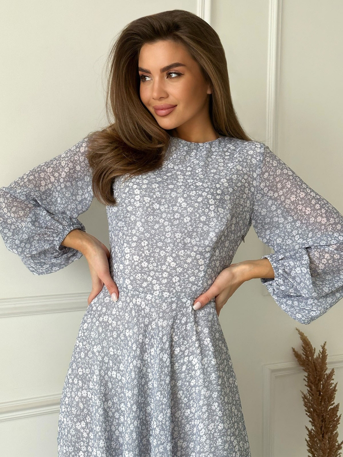 Платье миди ISSA Plus модель 13737_grey Фото