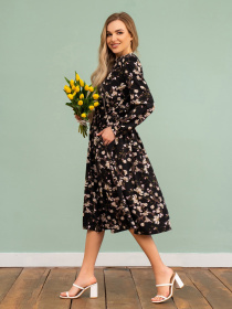 Платье миди ISSA Plus модель 13738_black Фото