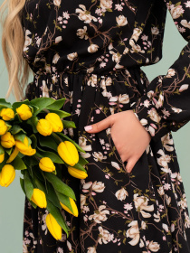 Платье миди ISSA Plus модель 13738_black Фото