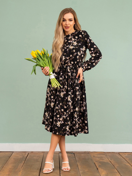 Платье миди ISSA Plus модель 13738_black Фото