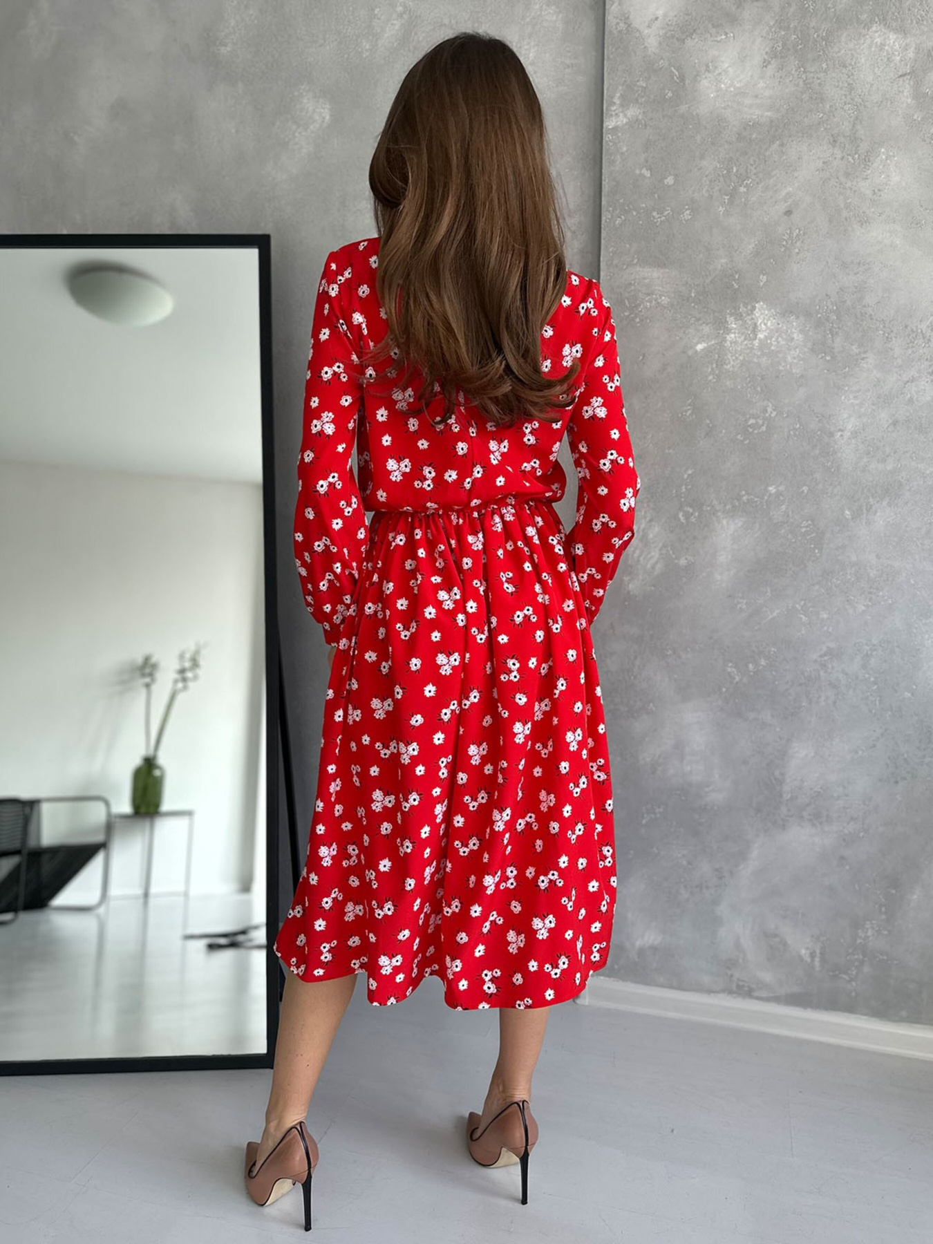 Платье миди ISSA Plus модель 13739_red Платье миди ISSA Plus модель 13739_red Фото