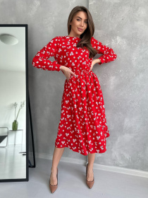 Платье миди ISSA Plus модель 13739_red Платье миди ISSA Plus модель 13739_red Фото