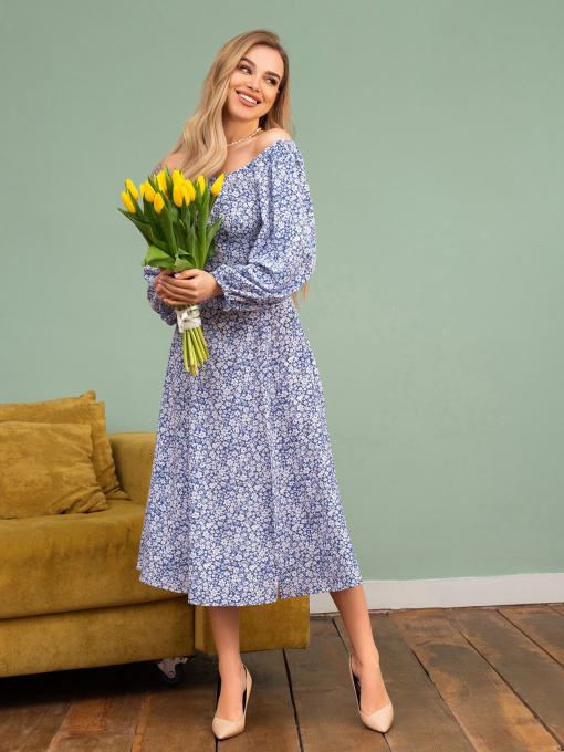 Платье миди ISSA Plus модель 13740_blue Фото