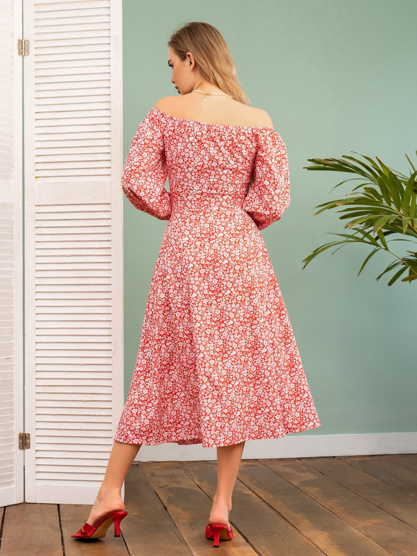 Сукня міді ISSA Plus модель 13740_red Фото