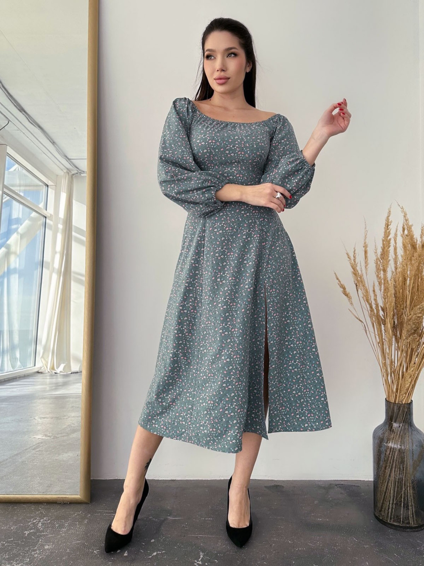 Платье миди ISSA Plus модель 13741_multicolor Фото