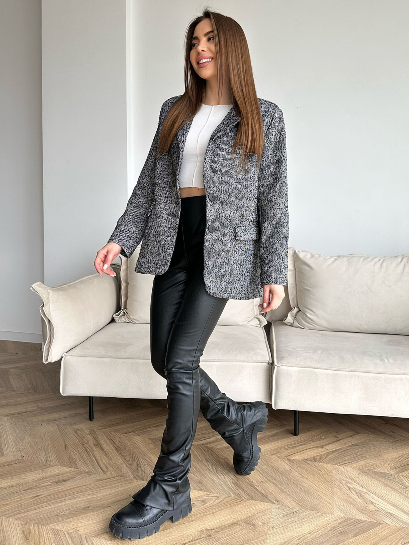 Піджак ISSA Plus модель 13745_grey Фото