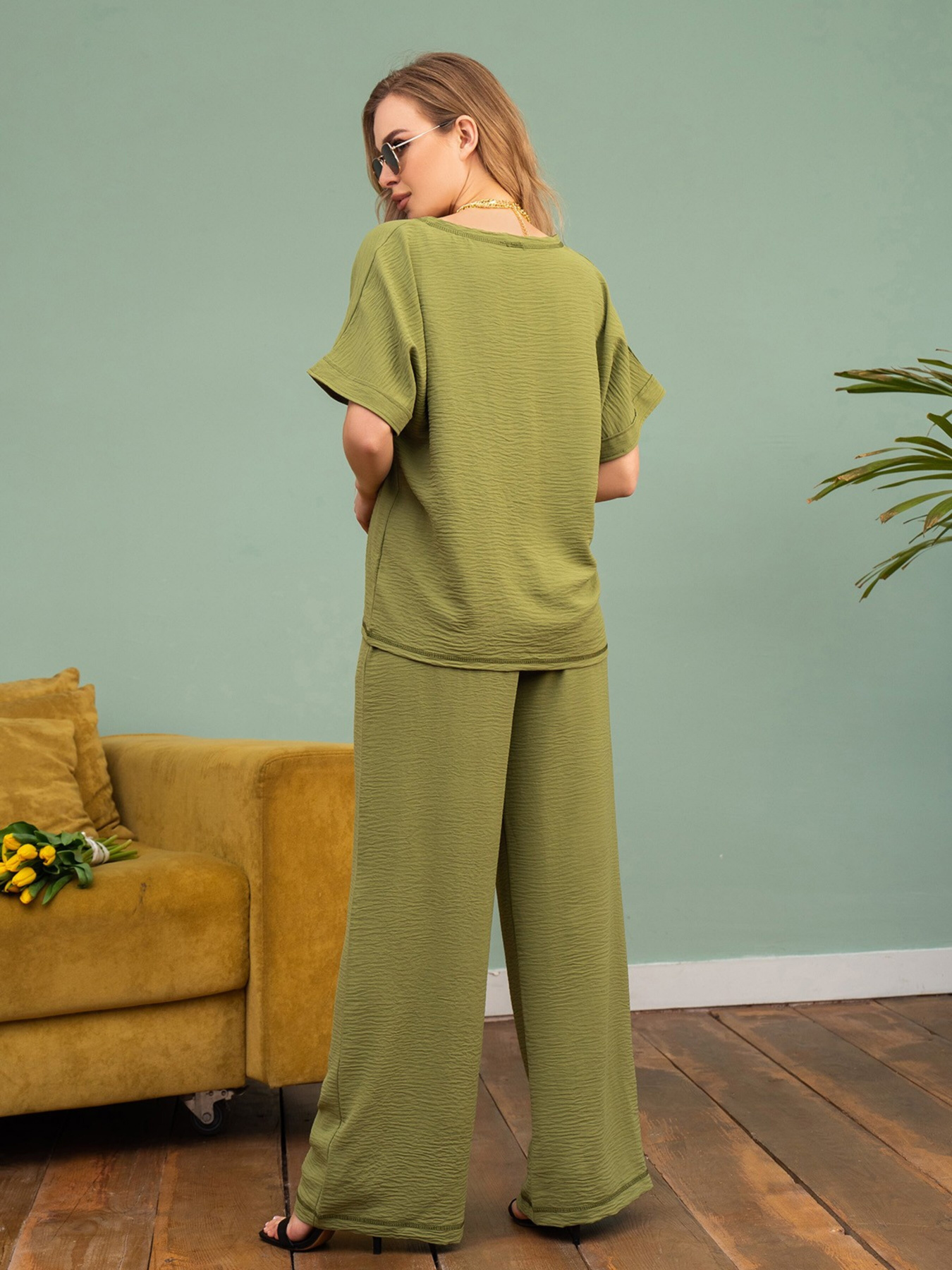 Костюм ISSA Plus модель 13747_khaki Фото