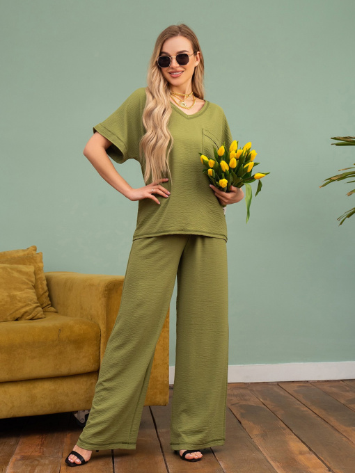 Костюм ISSA Plus модель 13747_khaki Фото