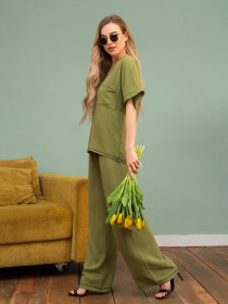 Повседневный костюм ISSA Plus модель 13747_khaki Фото