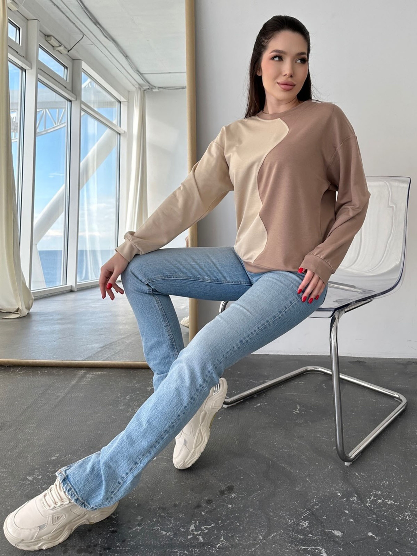 Свитшот ISSA Plus модель 13755_beige Фото