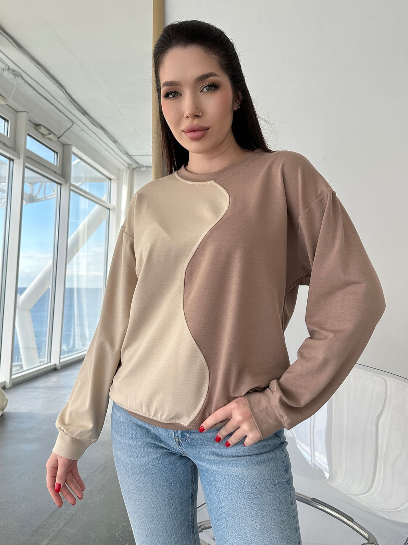 Свитшот ISSA Plus модель 13755_beige Фото
