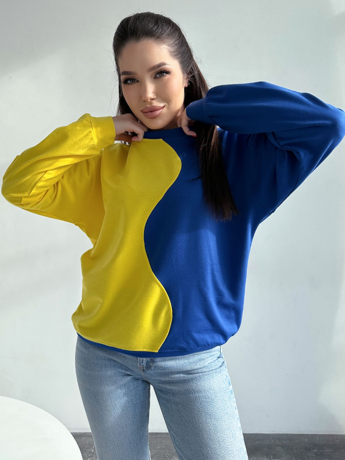 Свитшот ISSA Plus модель 13755_yellowblue Фото
