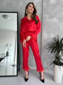 Повседневный костюм ISSA Plus модель 13762_red Фото