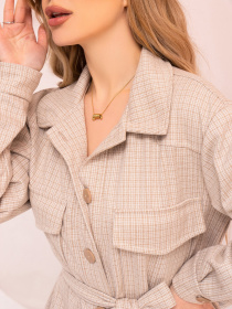 Сукня міні ISSA Plus модель 13767_beige Фото