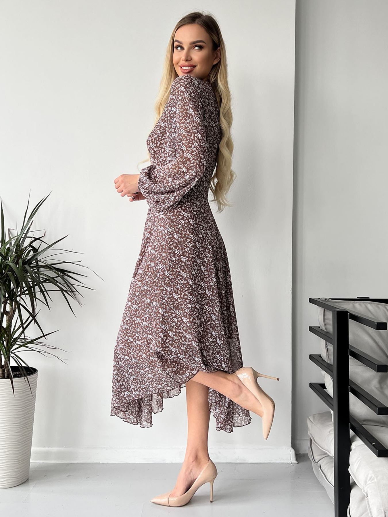 Сукня міді ISSA Plus модель 13770_brown Фото