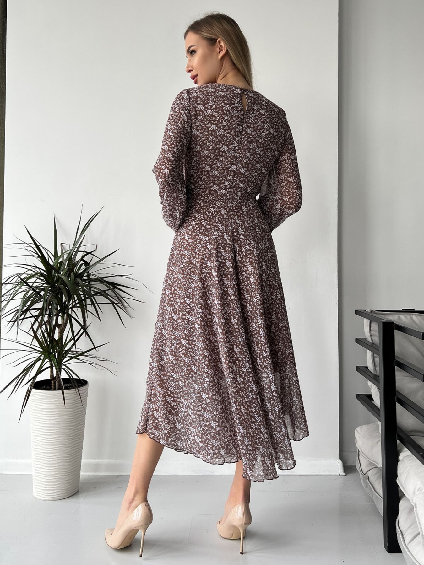 Сукня міді ISSA Plus модель 13770_brown Фото